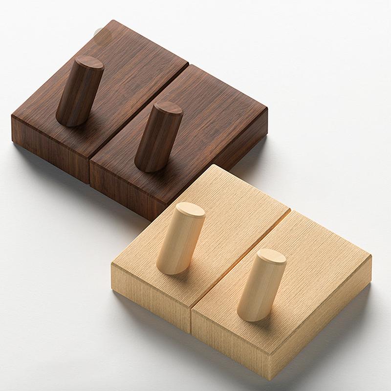 2 stk Valnøtt Tre Veggkroker Hengekroker Uten Borr Nordisk Kleskrok Baderom Kjøkken Håndkle Nøkkelholder Oppbevaringshylle Dekorasjon