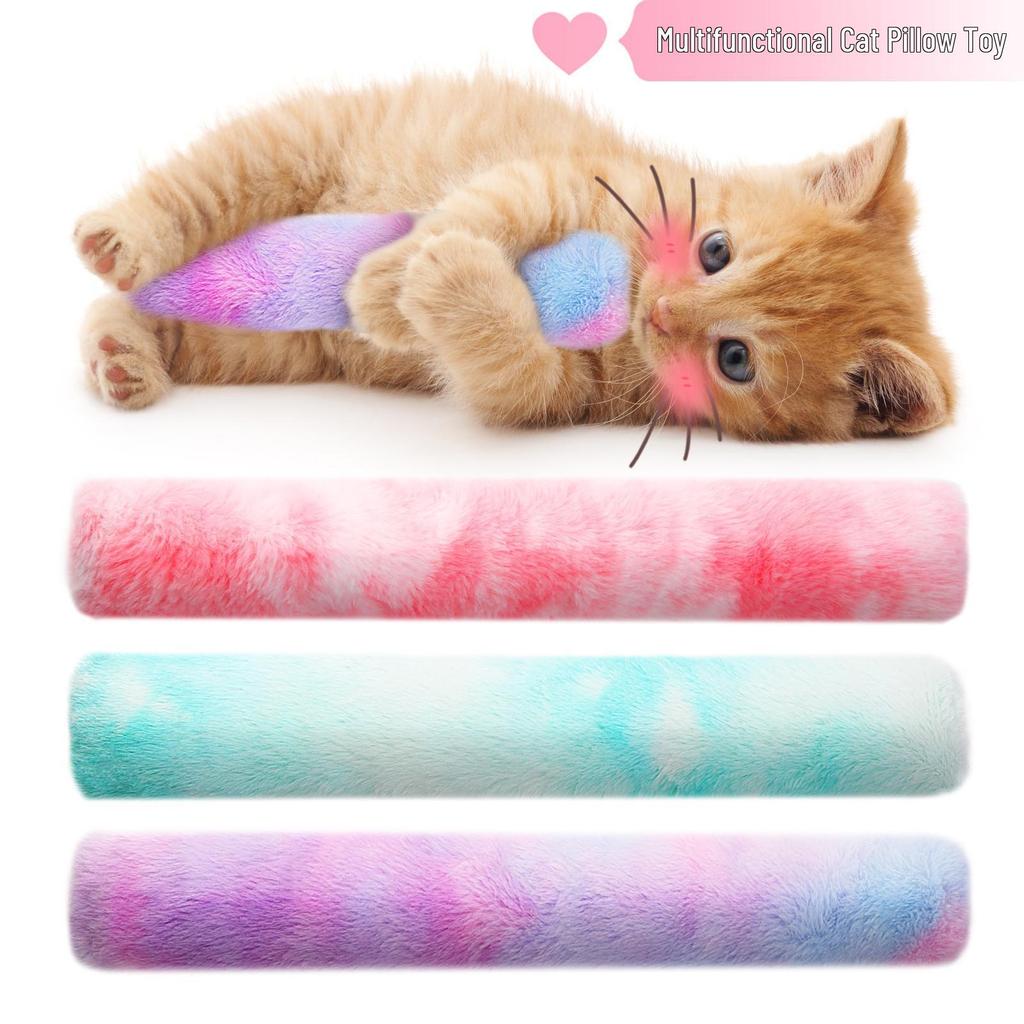 Catnip Plush Pillow & Teaser Stick for Kittens - Boredom Relief & Teething Fun