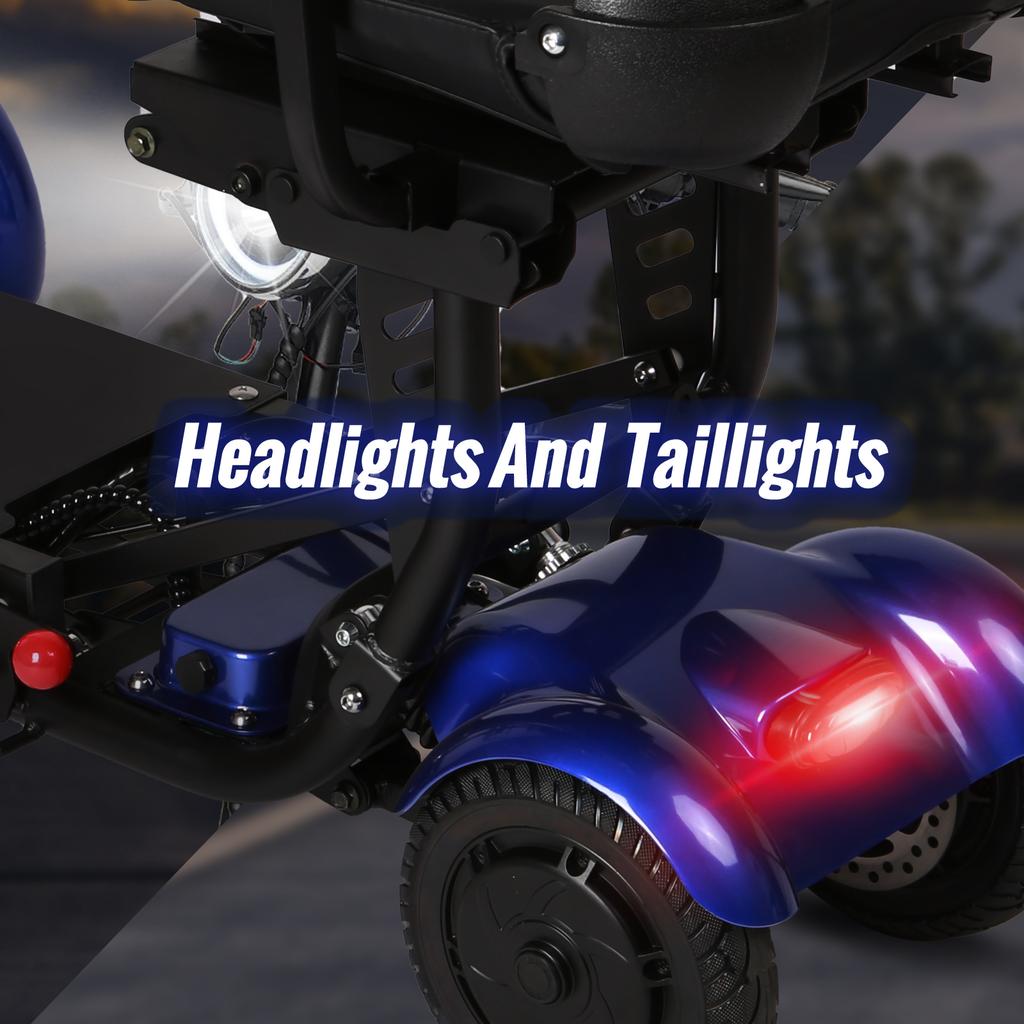 L3 Mobility Scooter, 4-Wheel Electric Scooter, Dual 500W Motors, 36V 18Ah Battery, Foldable & Lightweight, 50km Range, for Adults & Commuting