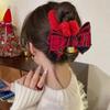 Christmas Creative Gifts Bell Bow Plush Grip Clip Autumn and Winter Large Shark Fashion Headwear Accessories Women Fashion Gifts