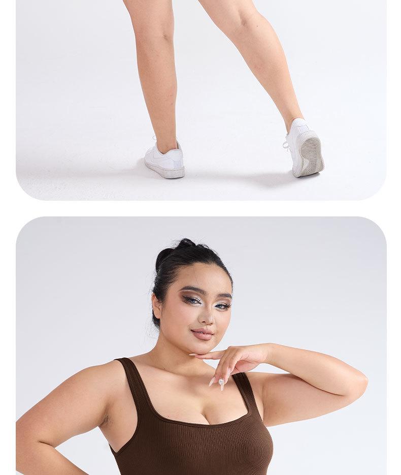 Cross-Border Plus Size Sleeveless Yoga Bodysuit: Body Shaping One-Piece Leotard & Sports Shorts
