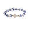 Chinese-style Vintage Elegant Floral Porcelain Bead Bracelet Letter and Cross Bead Bracelet