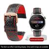 Calfskin strap Bracelet Carbonfiber Grain Watchband 18mm 20mm Red Orange Stitching Watch Band 21mm 22mm 23mm 24mm Watch Strap