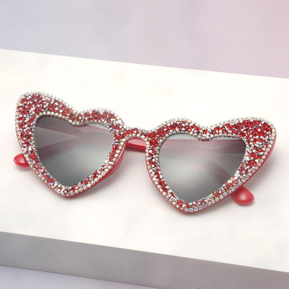 Sparkly Heart Shaped Sunglasses for Women Rhinestone Wedding Party Favors Bridesmaid Gift Shiny Diamond Sun Glasses Photo Props