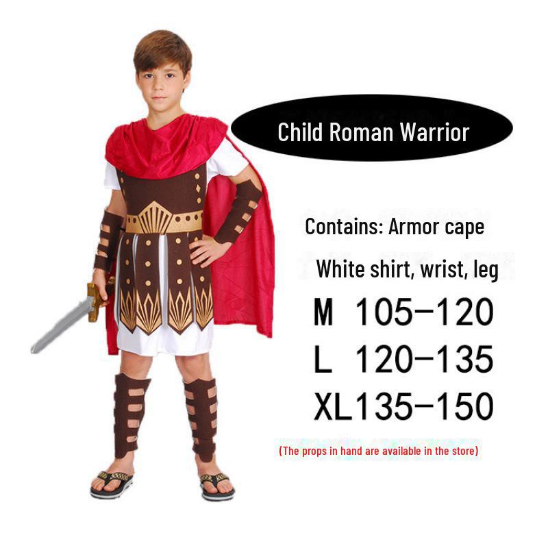 Adult and Children's Roman Gladiator & Spartan Warrior Costumes for Halloween Party
