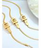 18K Goldbeschichtetes Titanstahl Schmuckset: Klingenkettenhalskette & Schlüsselbeinarmband für Damen