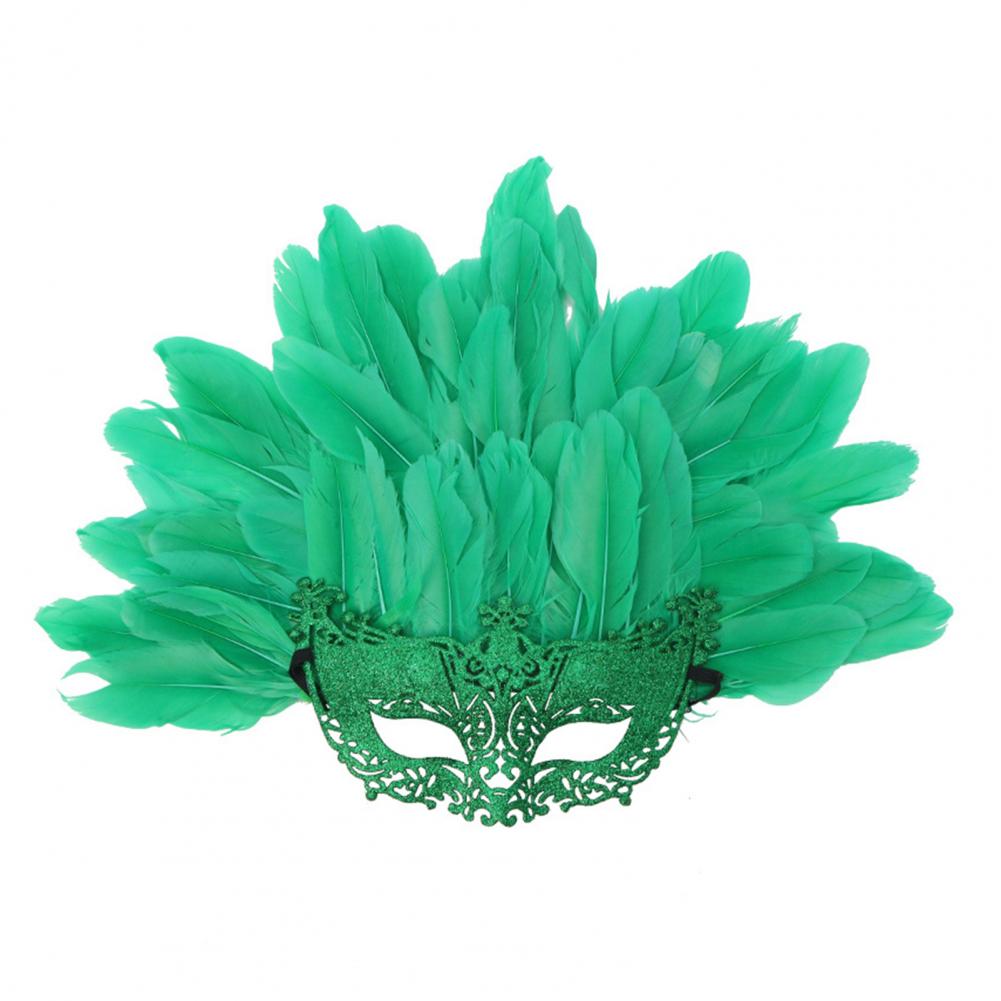 

Party Masquerade Masque Feather Decorative Masque Elegant Feather Masquerade Mask Carnival Headpiece Set for Women for Prom зелёный