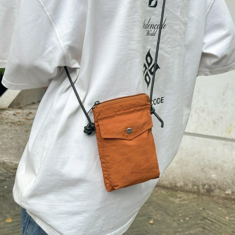 Nylon Mobile Phone Bag Women's Mini Cloth Bag Lightweight Casual Versatile Cycling Satchel Couple Shoulder Fitness Bag