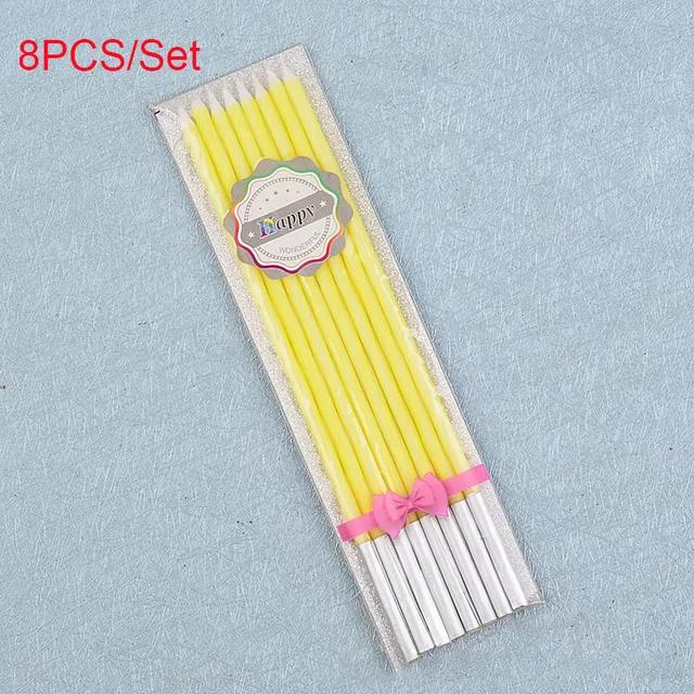 6Pcs Curve Wedding Birthday Candle Party Cake Decoration Pencil Golden Paraffin Supplies DIY Bake Boy Girl Home Tools