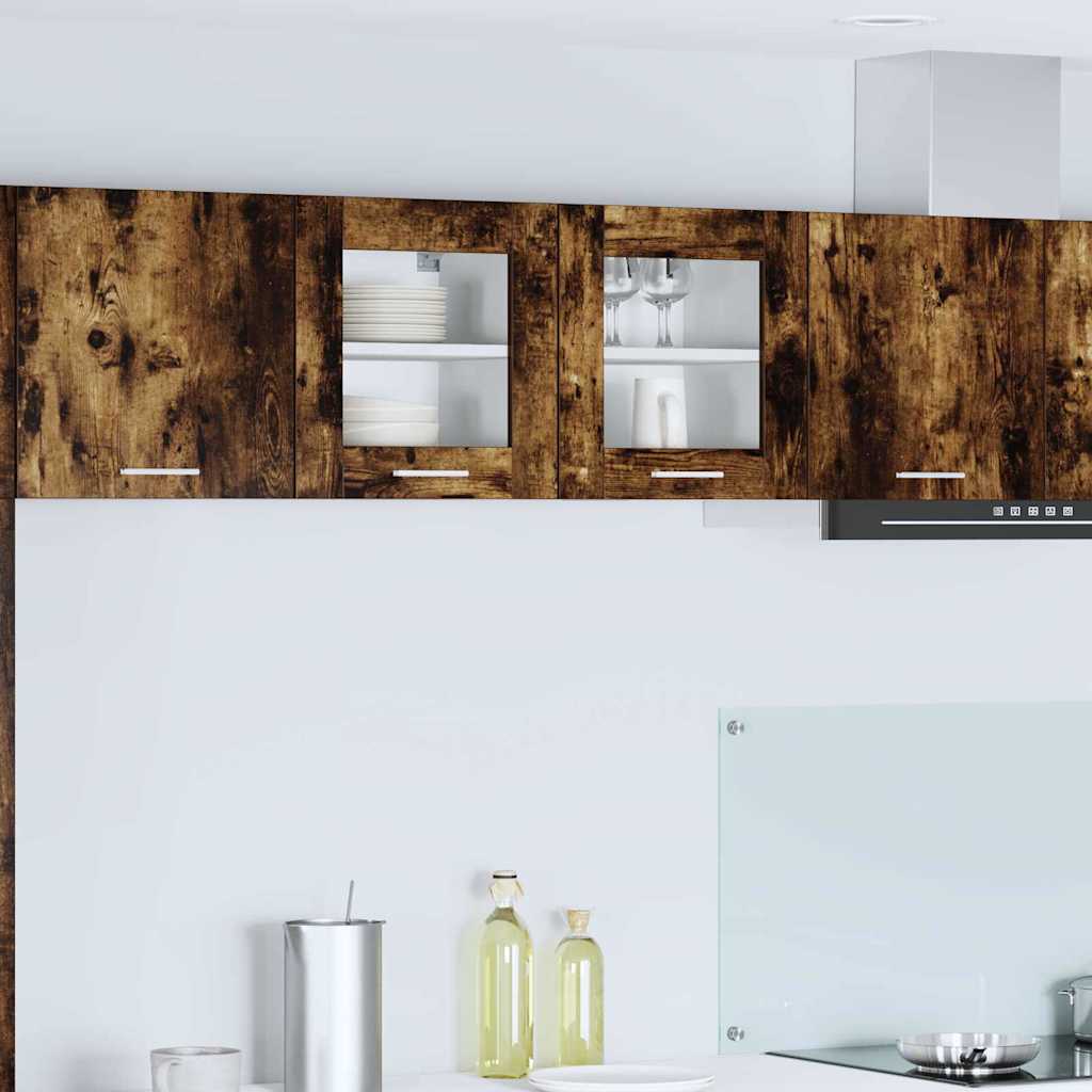 Wall Mounted Cabinet with Door 2 Pcs Smoked Oak 40 X 31 X 40 Cm