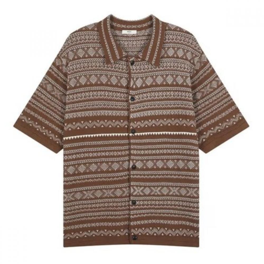 

Notig 26ss Nordic Pattern Full Open Short Sleeve Cardigan Oms1swcd101w1 OMS1SWCD101-W1/95