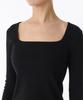MUSINSA STANDARD WOMAN Women'S Slim Square Neck Long Sleeve T-Shirt [Black]