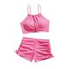 Costume da Bagno Due Pezzi per Ragazze con Top a Nodo con Dettaglio ad Anello e Slip a Vita Alta Set per Bambini e Ragazzi Costumi da Bagno Estivi da Spiaggia