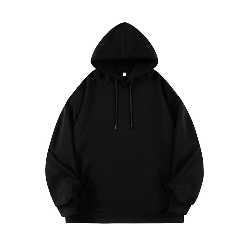2025 Unisex Solid Color Hooded Sweatshirt - Comfortable Loose Drop Shoulder Style