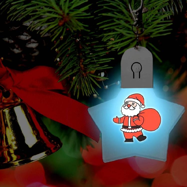LED Keychain Festival Pattern Luminous Keyring for Outdoor Emergency Daily Use