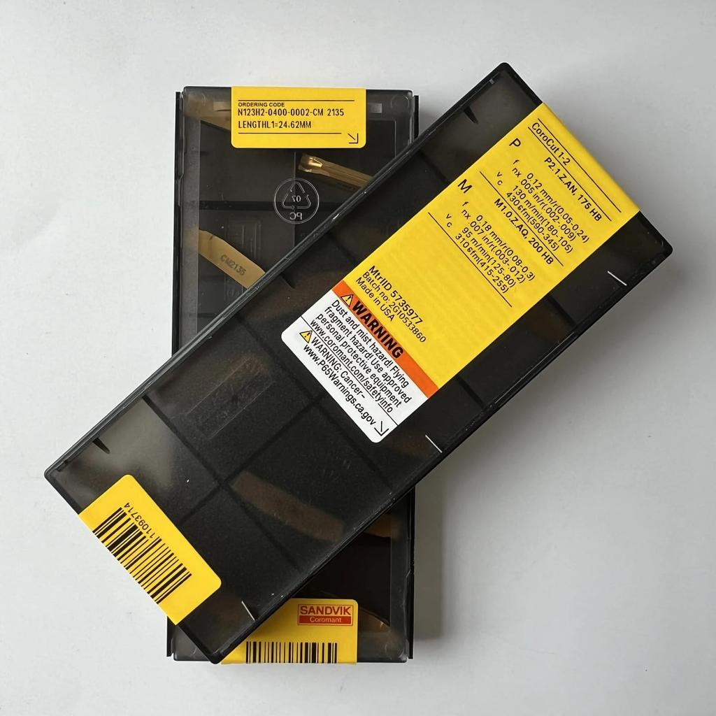 Original Sandvik / N123H2-0400-0002-CM 2135 /CNC Lathe Carbide Blade Tool 10 Pcs