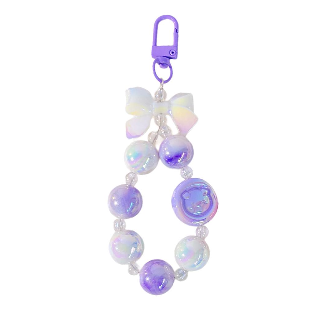 Cute Pig Keychain With Calcium Tablet Distinctive Keychain Pendant Jewelry Stylish Beaded Bowknot Key Rings Adornment