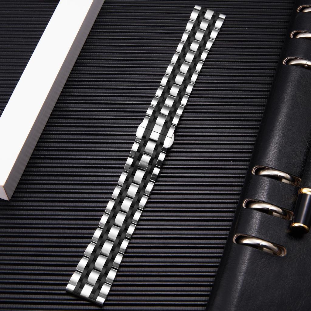 Stainless Steel Watch Premium Replacement Watch 7 Colors for Women and Men Rose Silver Rose Silver 13 Sizes [BINLUN] Band, Strap, (Gold, Silver,