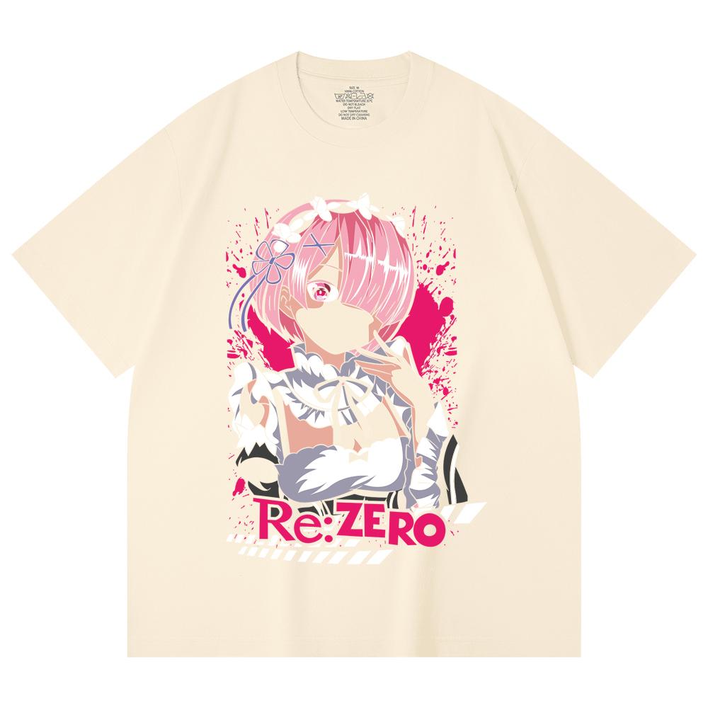 

Унисекс футболка из 100% хлопка плотностью 230 г/м² с принтом Ram из ReZero V3 XS абрикосовый