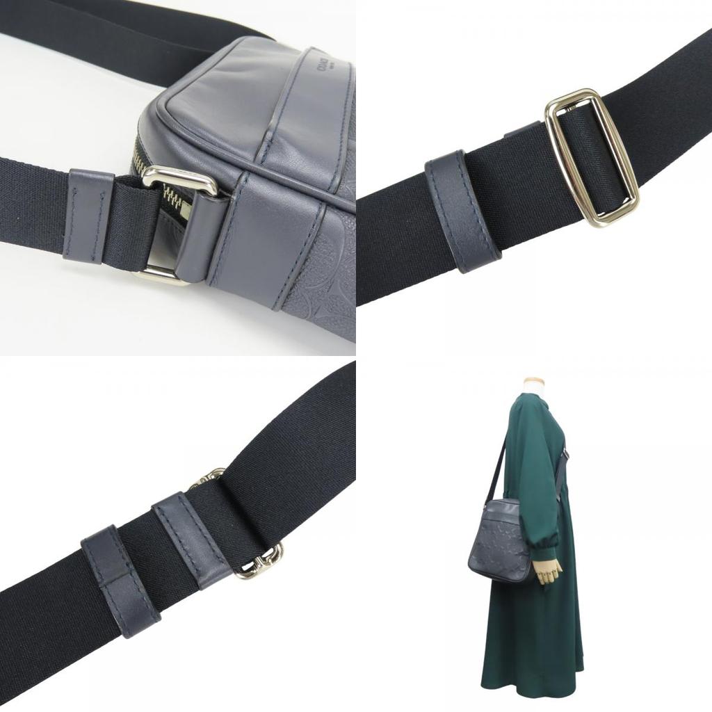 Used COACH Shoulder Bag Signature F11741 Leather Midnight Navy Black