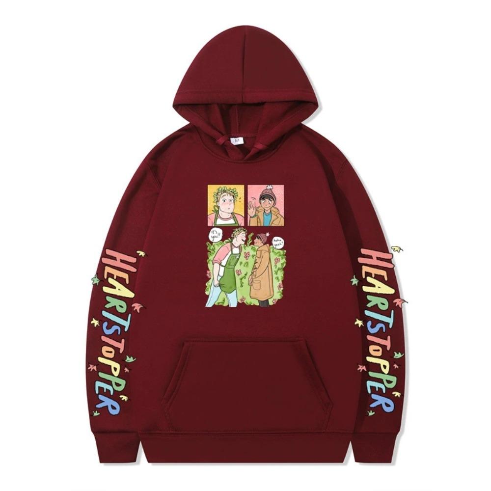 Unisex Heartstopper Hoodie Nick und Charlie Sweatshirt Grafisch Bedruckt Streetwear Hoodies für Paare Männer Frauen