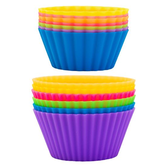 6 Stück Silikon Muffin Eierkuchen Backformen Antihaft Lebensmittelqualität Form für Ofen Mikrowelle & Gefrierschrank Leicht zu lösend Wiederverwendbare Kuchenform für Cupcakes Brot