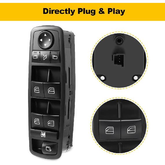 OCPTY Power Window Switch Driver Side Power Window Master Control Switch Fits for Mercedes-Benz 2007-2009 GL320 for GL350 for GL450 2007-2012 for