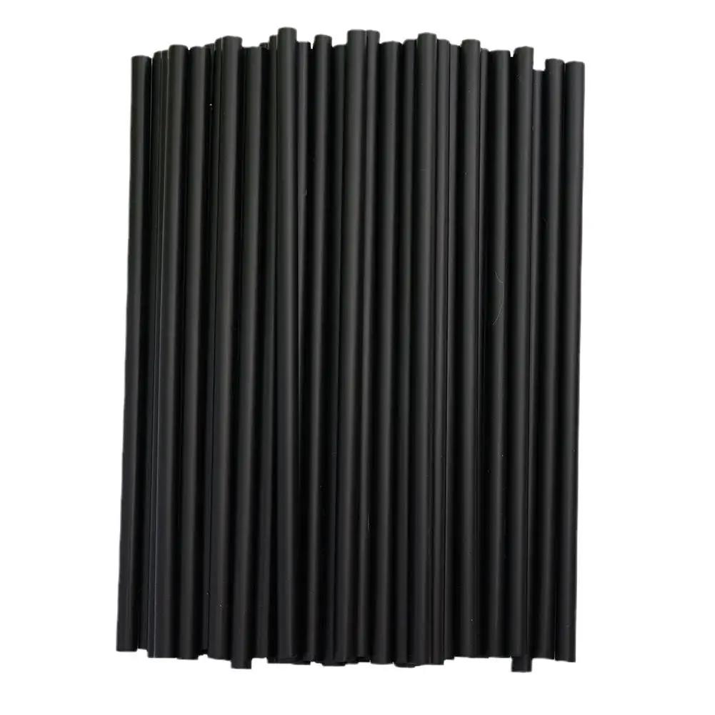 8mm*230mm Black Plastic Straws (disposable) PP Material Cocktail Straws DIY For Coffee Shop Bar Birthday Engagement Party U3C5