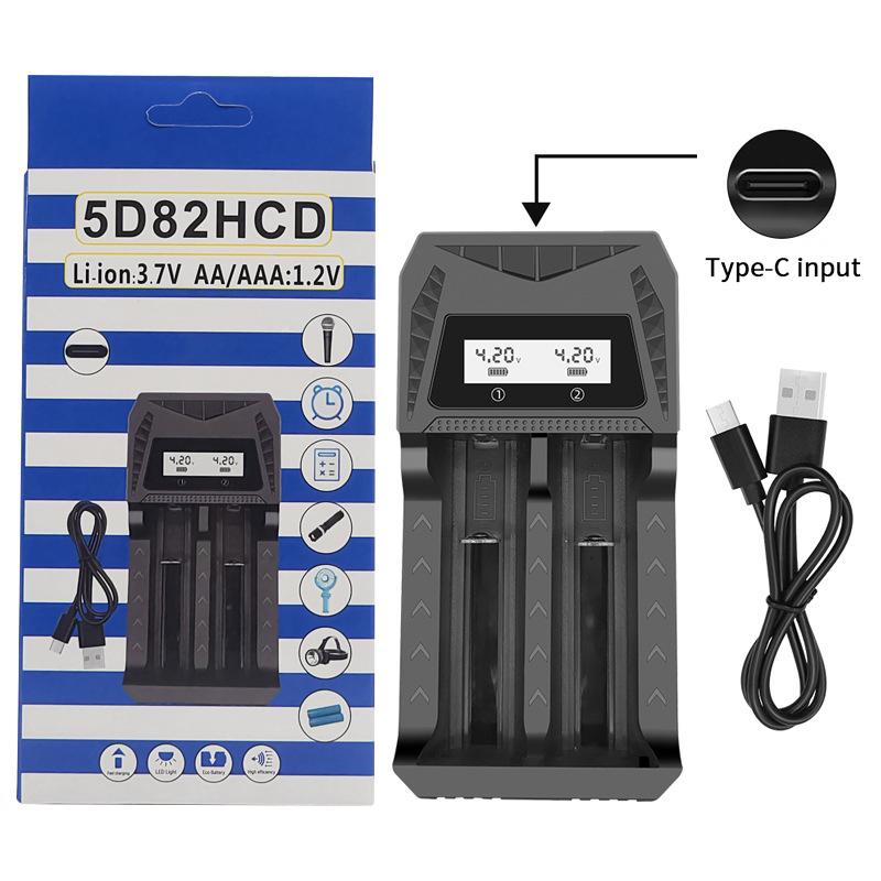 Akıllı LCD Ekranlı USB Şarj Cihazı - 18650 4.2V Li-Ion ve 1.2V Ni-MH AA/AAA Şarj Edilebilir Piller İçin 1/2/4 Yuvalı