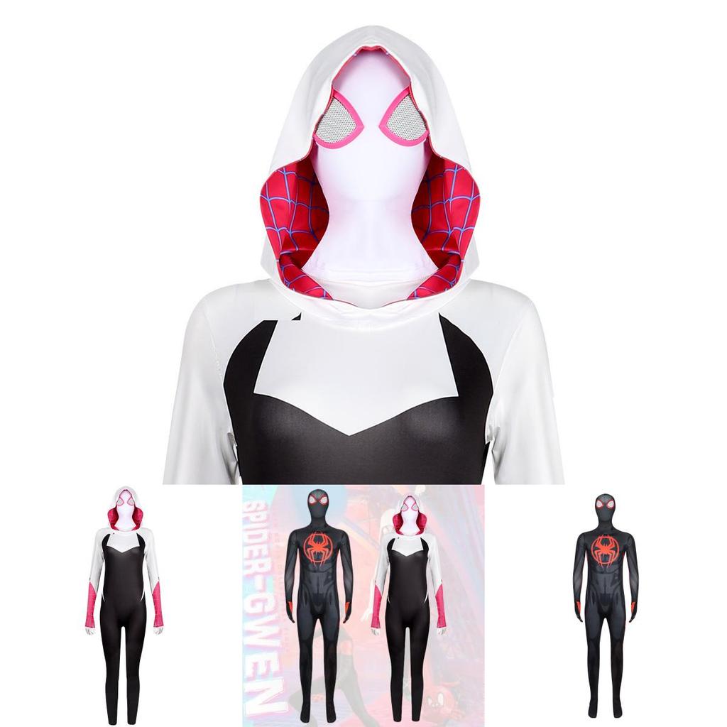 2023 Spider-man Miles Gwen Cosplay Costume Women's Spider-man Jumpsuit Milk Silk Fabric