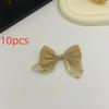 10pcs 10pcs Bow Appliques Pearl Beaded DIY Patches Hair Accessories Ornament Beaded Design Satin Tulle Beaded Bow Patches