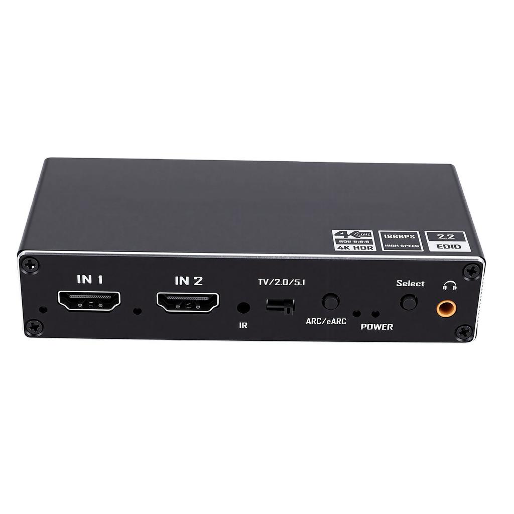 HD Multimedia Interface 2.0 Switcher ARC 2 in 1 Out with Sound Extractor Support 4K 60Hz for HDTV
