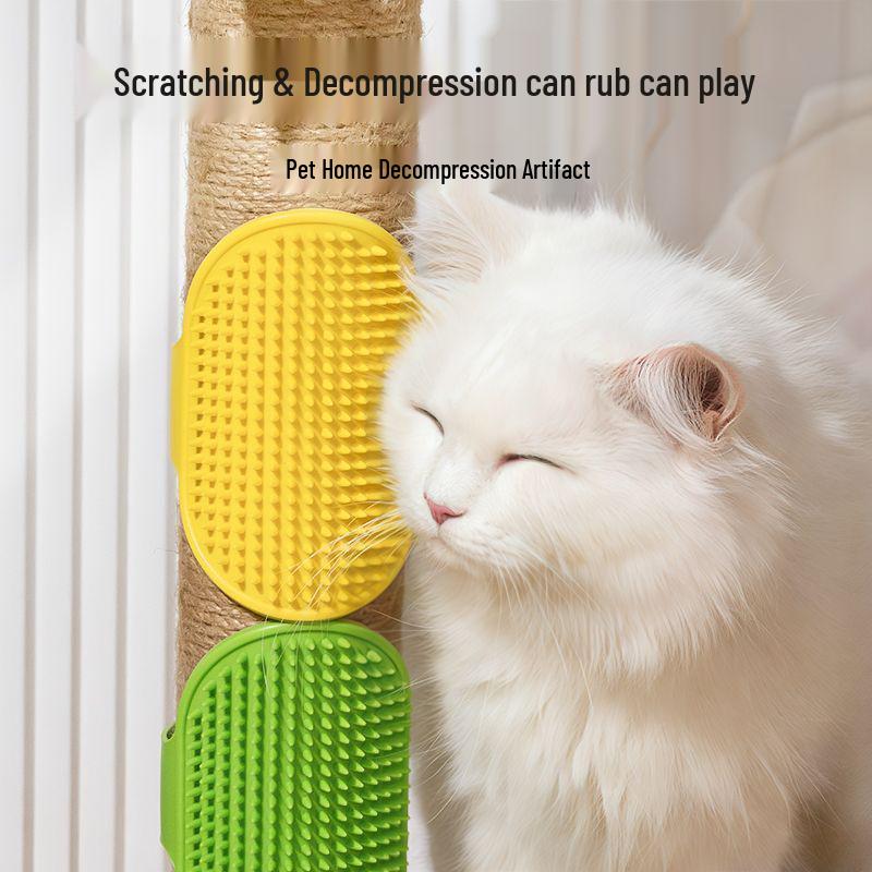 TPR Cat Scratcher & Massage Comb - Itch Relief & Hair Removal Tool зелёный