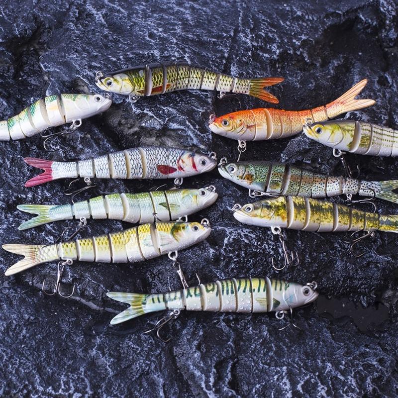Multi-Section Artificial Fishing Lures Fishhooks Jointed Swimbait Crankbait Fishing Realistic 3D Sinking Swimming Baits