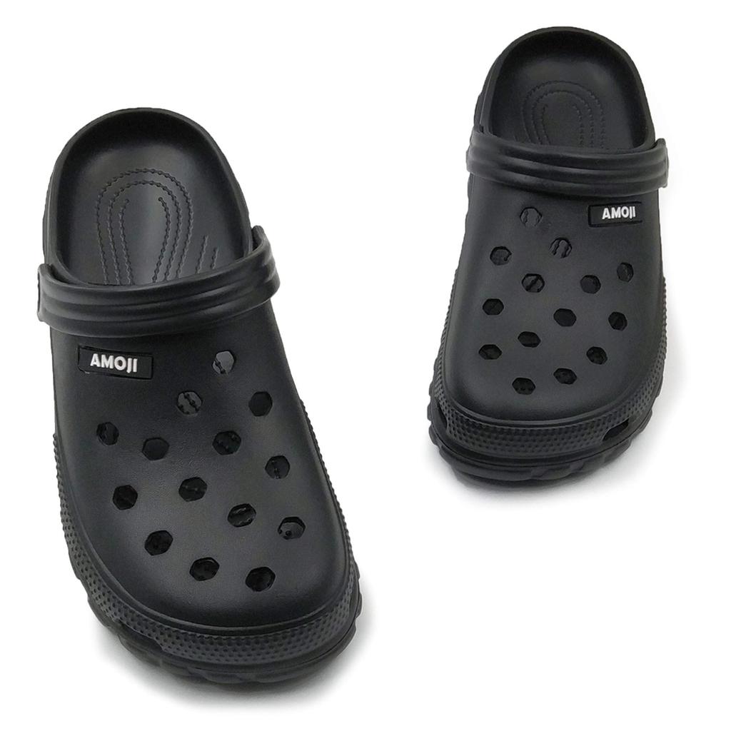 [Amoji] Women's Sandals Men's Clog Sandals Ladies Sandals Men's Cushioned Clog Sandals Beach Outdoor Summer Camping Indoor Rubber Summer Breathable Th