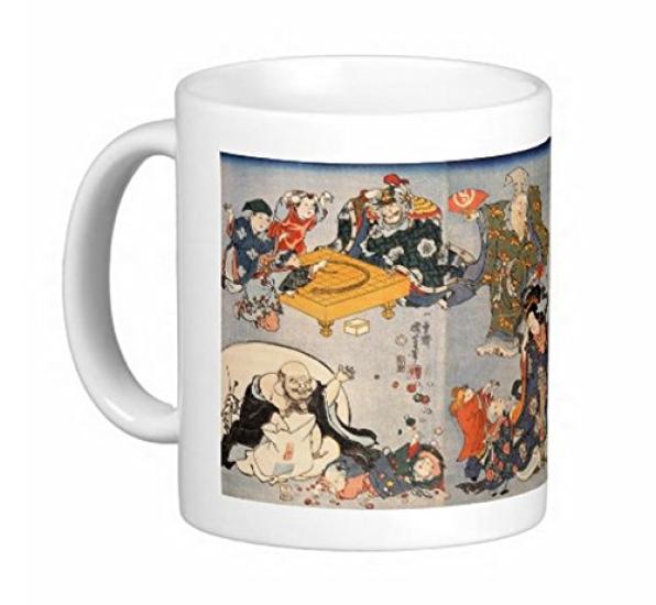 Auspicious and brings good Utagawa Lucky Photo Mug fortune! Kuniyoshi's "Seven Gods" Mug (Ukiyo-e Series)