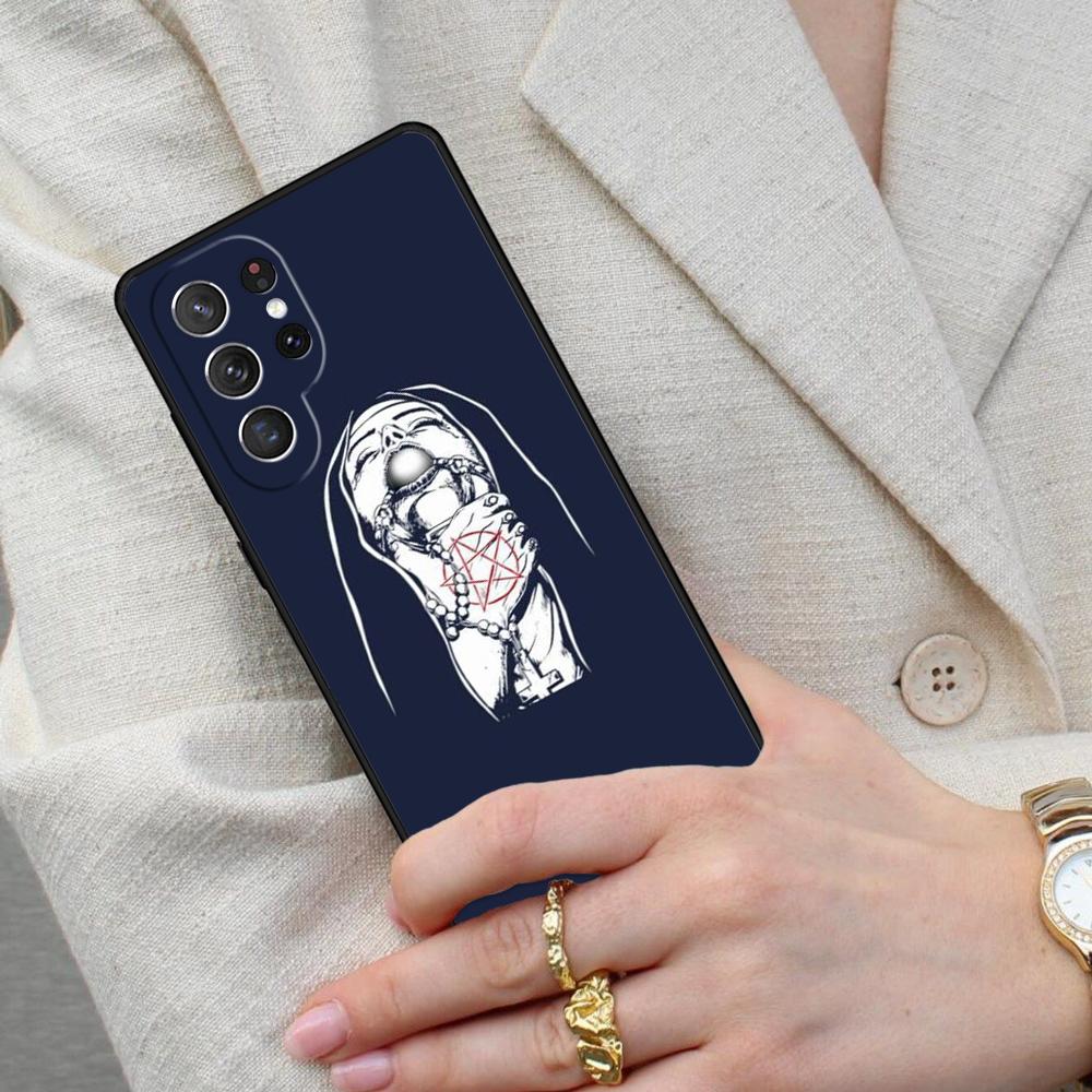 Satan Satanic Nun Cell Phone Case for Samsung Galaxy S26 Ultra S25 S24 S23 S22 S21 S20 Note10 Cover