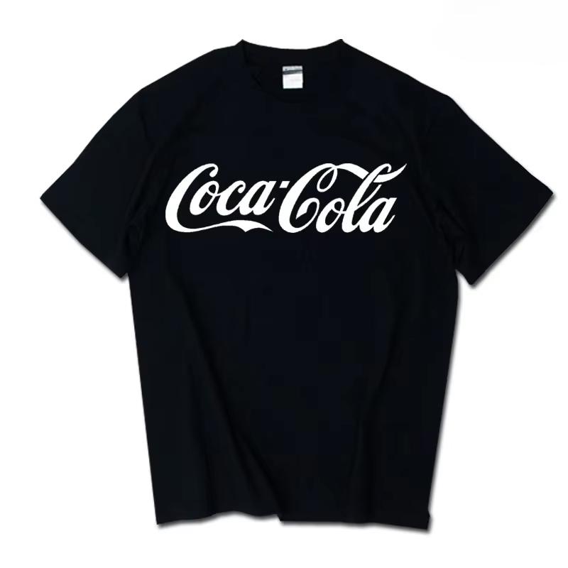 T-shirt Classica con Stampa Logo Cocacola Unisex Unisex Casual Larga Cotone Manica Corta Maglietta Retrò Streetwear Top Unisex
