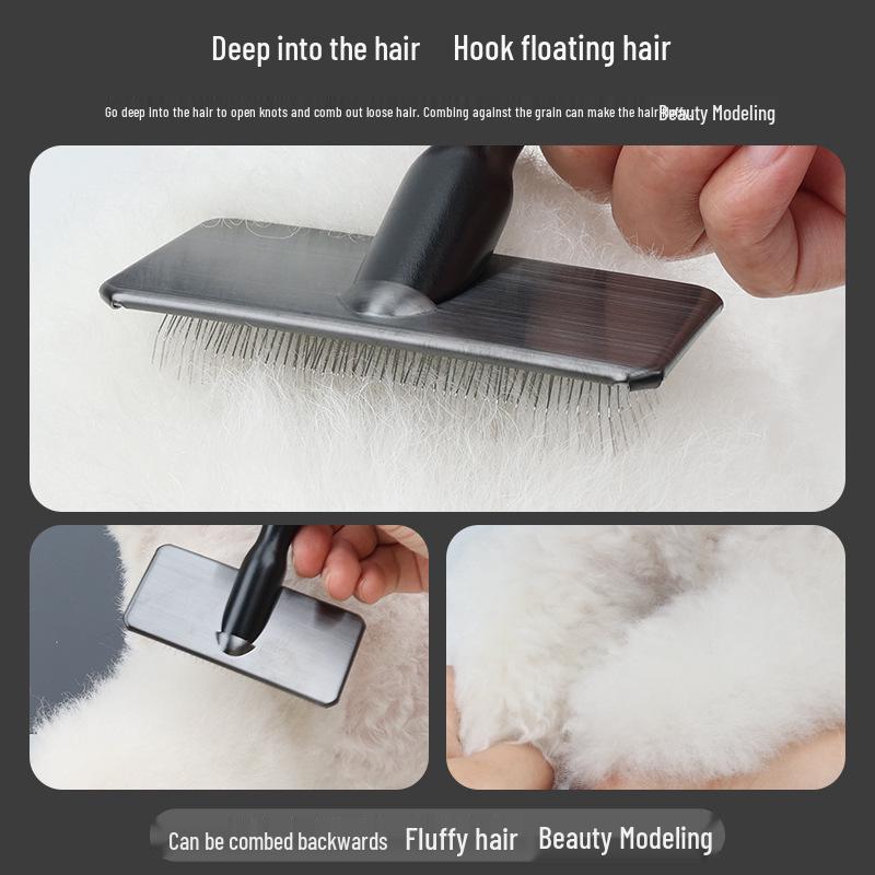 Pet Grooming Comb for Cats & Dogs - Removes Loose Hair with Fluffy Needle Rake