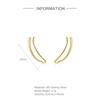 Aide 925 Silver 1pair Long Line Ear Climber Stud Earrings For Women Minimalist Ear Crawlers Studs Piercing Jewelry