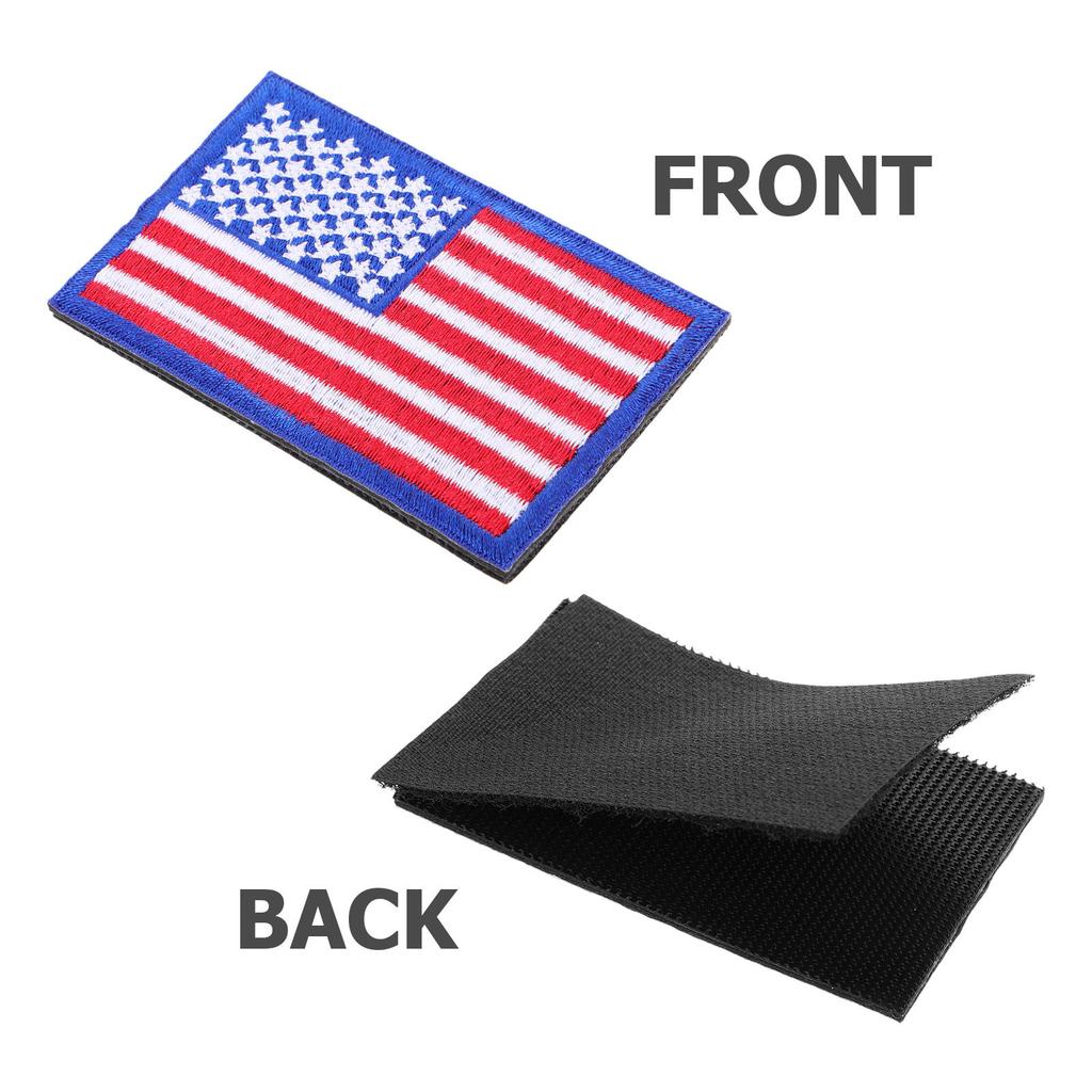 4Pcs Flag Embroidered Patches Usa Patriotic Design Versatile Use Iron on Sew on for Backpack Clothes Hats Uniforms Decorative
