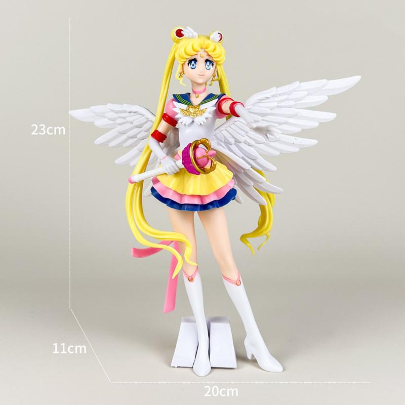 Non-Toxic Sailor Moon Figure Anime Cartoon Jupiter Makoto Venus Minako Tsukino Rabbit Doll Toy Little Princess Cake Decoration Ornaments