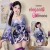DomiLa Sexy Deep V Open-Front Japanese Kimono Lingerie Set for Women