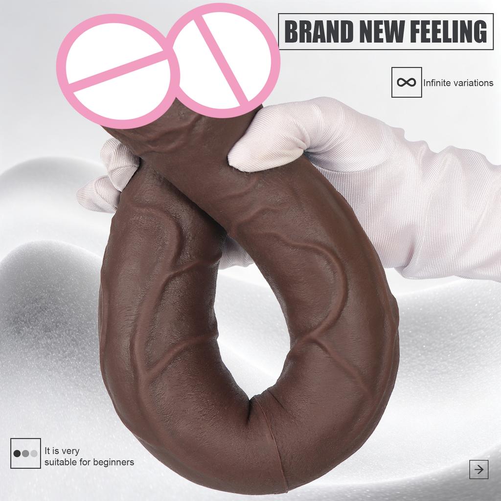 Huge Realistic Dildo Double Head Penis Super Soft Dildo U Shape Big Dick Vagina G-Spot Stimulation Masturbator Waterproof Sex Toys for Women Men Gay