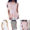 Women's Fashion Summer Round Neck Irregular Ruffled Slim Sleeveless Solid Top For Effortless Style
