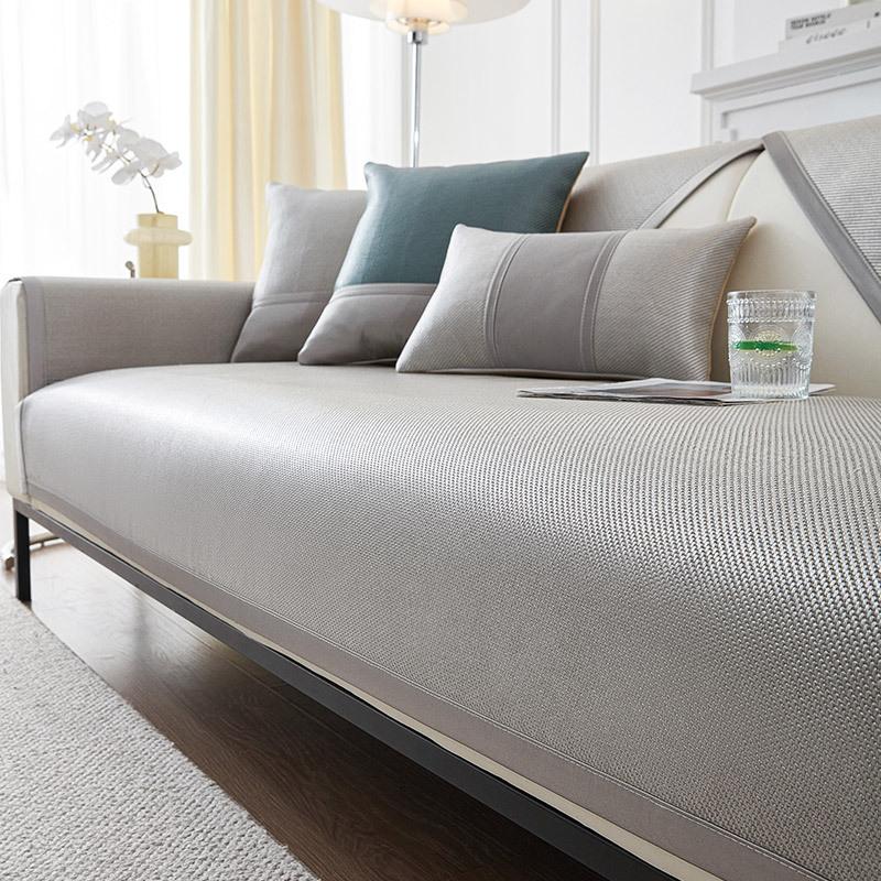 Summer Ice Silk Sofa Cushion, Non-Slip Mat, Seat Cushion, Washed All-Season Universal Cool Cushion, Rattan Mat, Sofa Cover, Ice Cushion