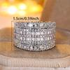 Vintage Female White Crystal Jewelry Cute Silver Color Wedding Rings For Women Luxury Engagement Valentines Day Gift