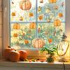 6PC Halloween 3d Pumpkin Window Sticker Home Decoration Self Adhesive Autumn Leaves Wall Art Decal Maple Double-sided Party
