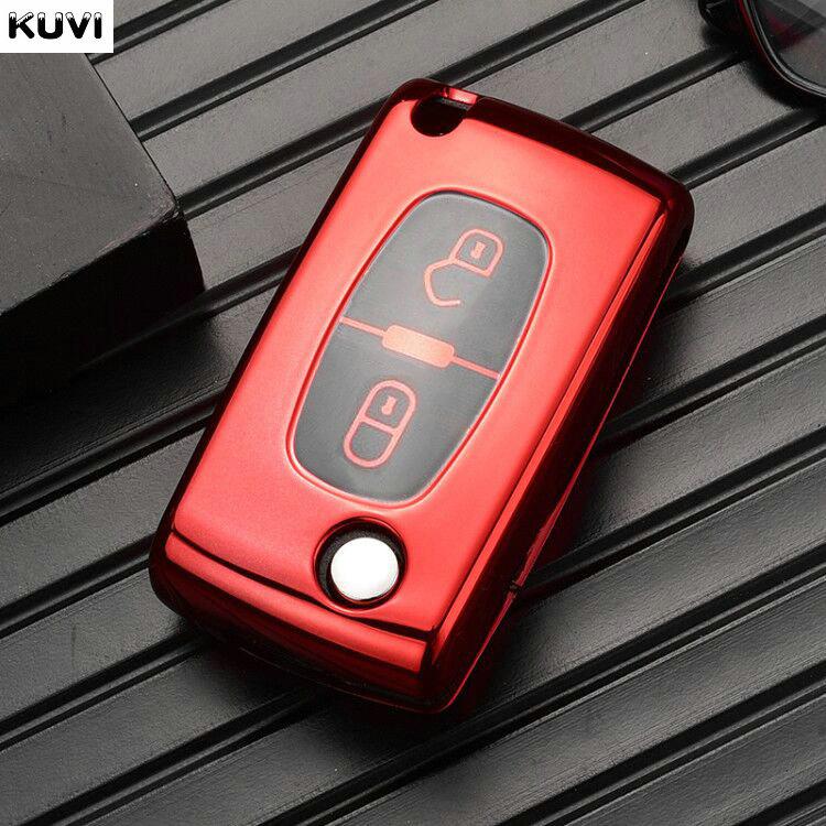 Plating Tpu 2/3 Buttons Car Remote Key Case Cover Shell For Citroen C2 C3 C4 C5 C6 C8 For Peugeot 107 207 307 307S 308 407 607