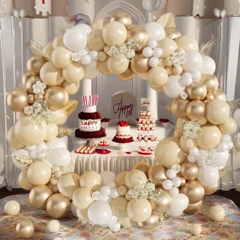 145 Pieces Balloon Arch Set White and Gold Party Decoration for Wedding Engagement Birthday Graduation and Other Occasions
